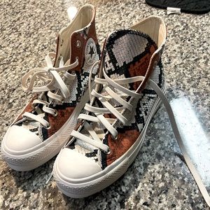 Limited edition snakeskin platform high top converse